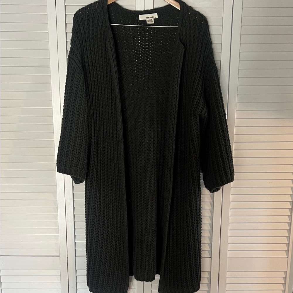 San Souci Oversized Knit Open-Front  Cardigan Sweater
